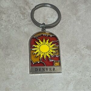 Stained glass Denver sunburst keychain